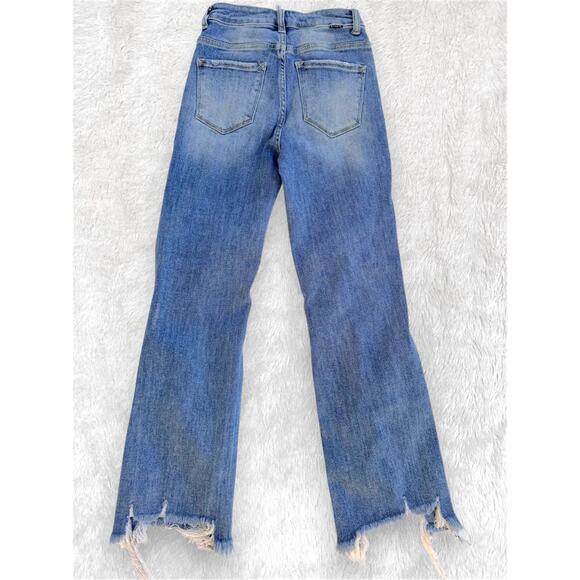 Risen Distressed Jeans | Straight Leg Denim | Size 0/24 - Picture 4 of 8